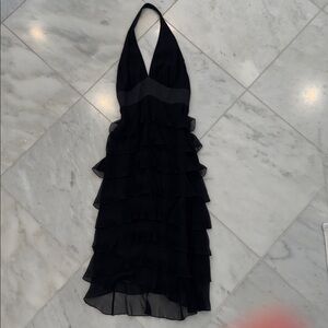 Laundry silk black halter dress.